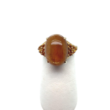 Load image into Gallery viewer, Sparkling Sunstone & Yellow Sapphire Ring