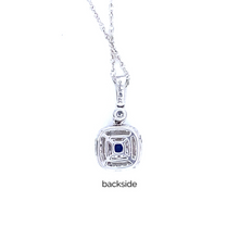 Load image into Gallery viewer, Sapphire & Diamond Halo Pendant - SOLD