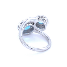 Load image into Gallery viewer, Topaz & Diamond Bypass Ring in White Gold