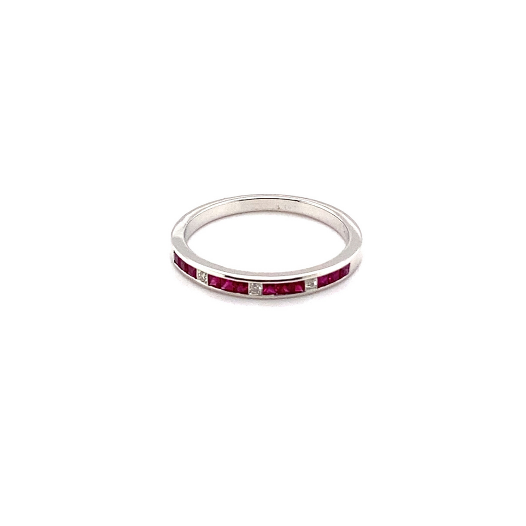 Ruby and Diamond Stackable Ring