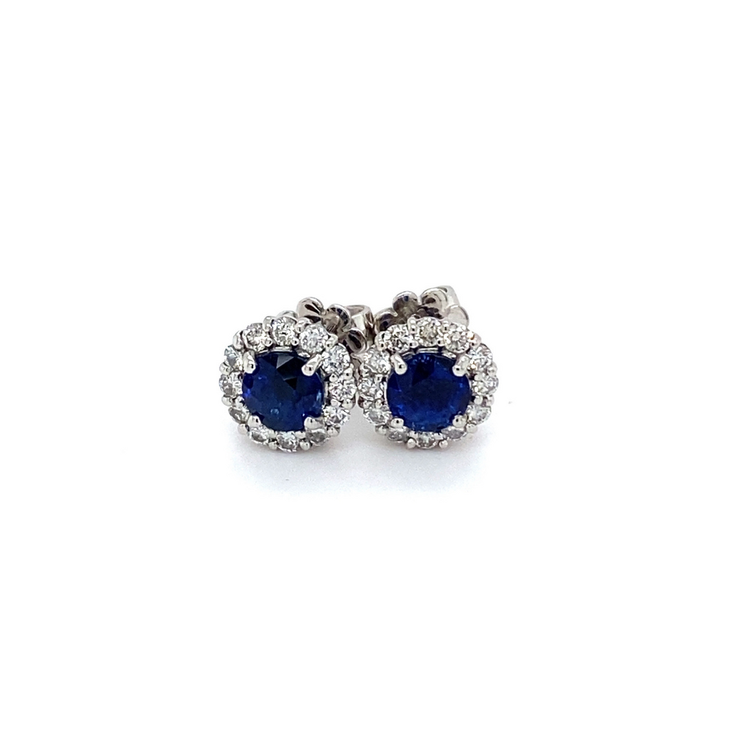 Sapphire & Diamond Stud Earrings