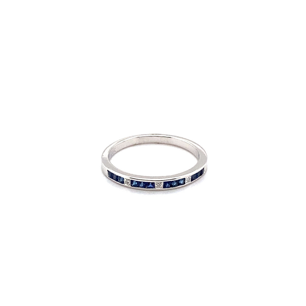 Sapphire and Diamond Stackable Ring