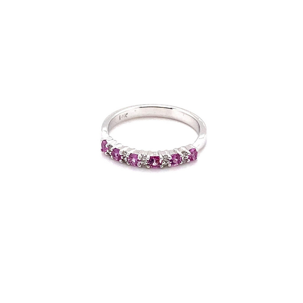 Pink Sapphire and Diamond Ring