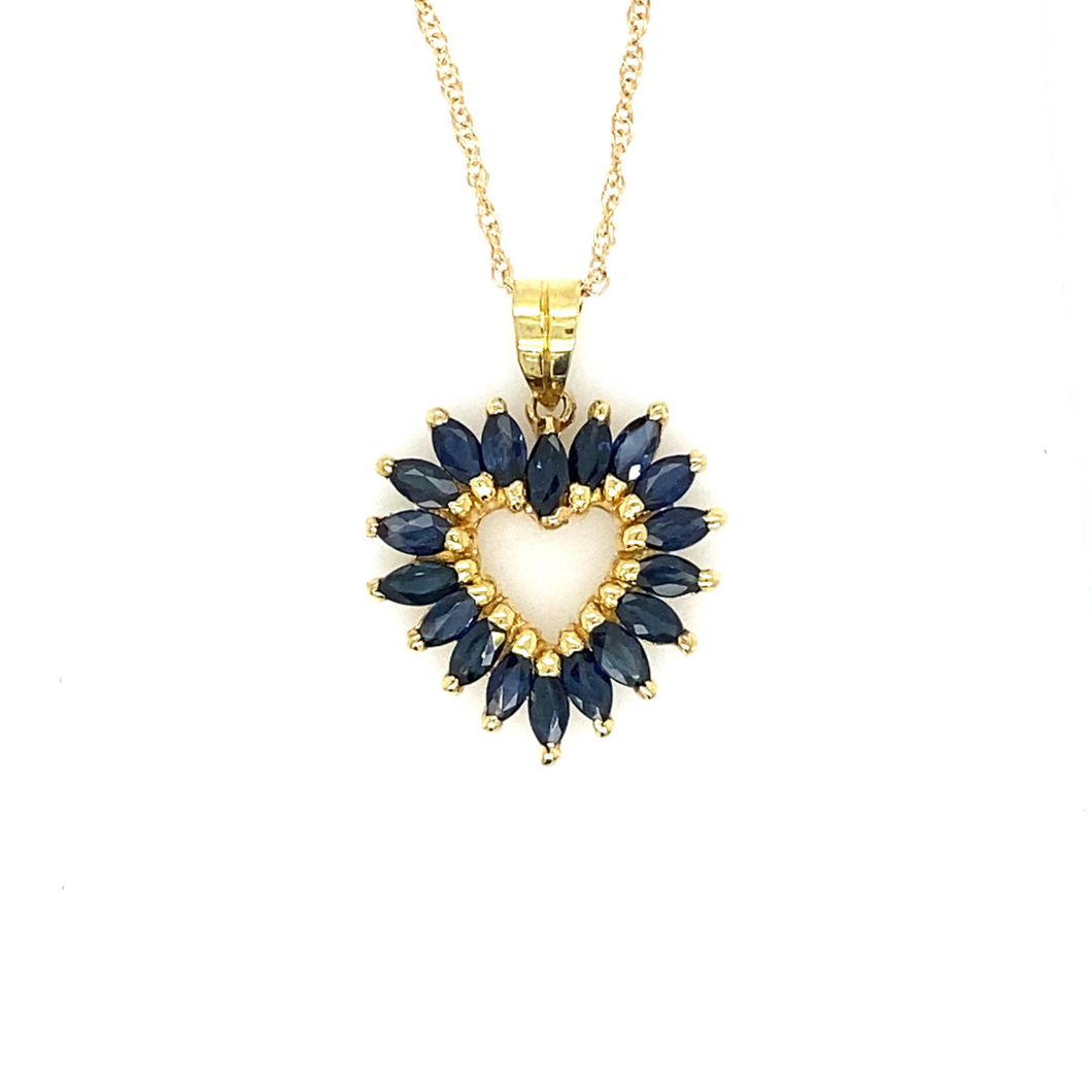 Sapphire Heart Pendant