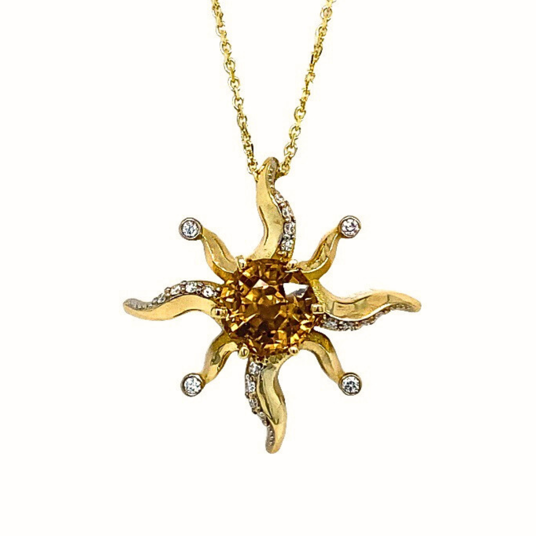 アクセサリー knk sun Zircon & Diamond Sun Pendant - SOLD – KZ Jewelry Designs