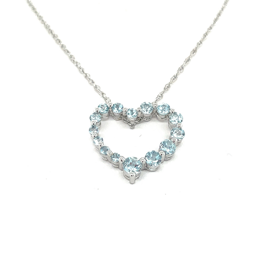 Aquamarine Heart Pendant