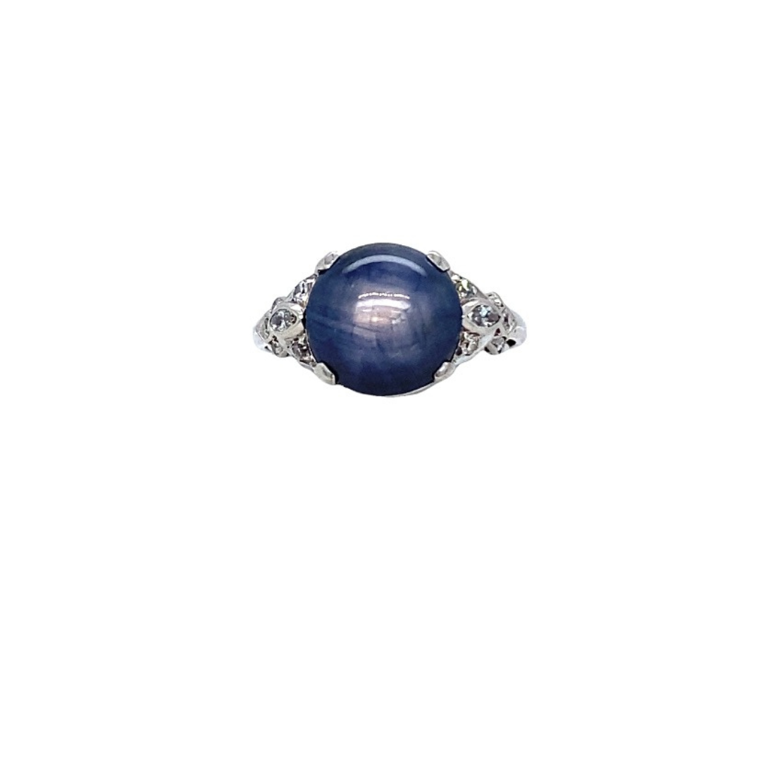 Buy A Genuine Blue Star Sapphire Ring, 14k Gold White Gold Ring, Natural Star  Sapphire Ring, Natural Gemstone Ring, Gift for Her, Gift for Own Online in  India - Etsy