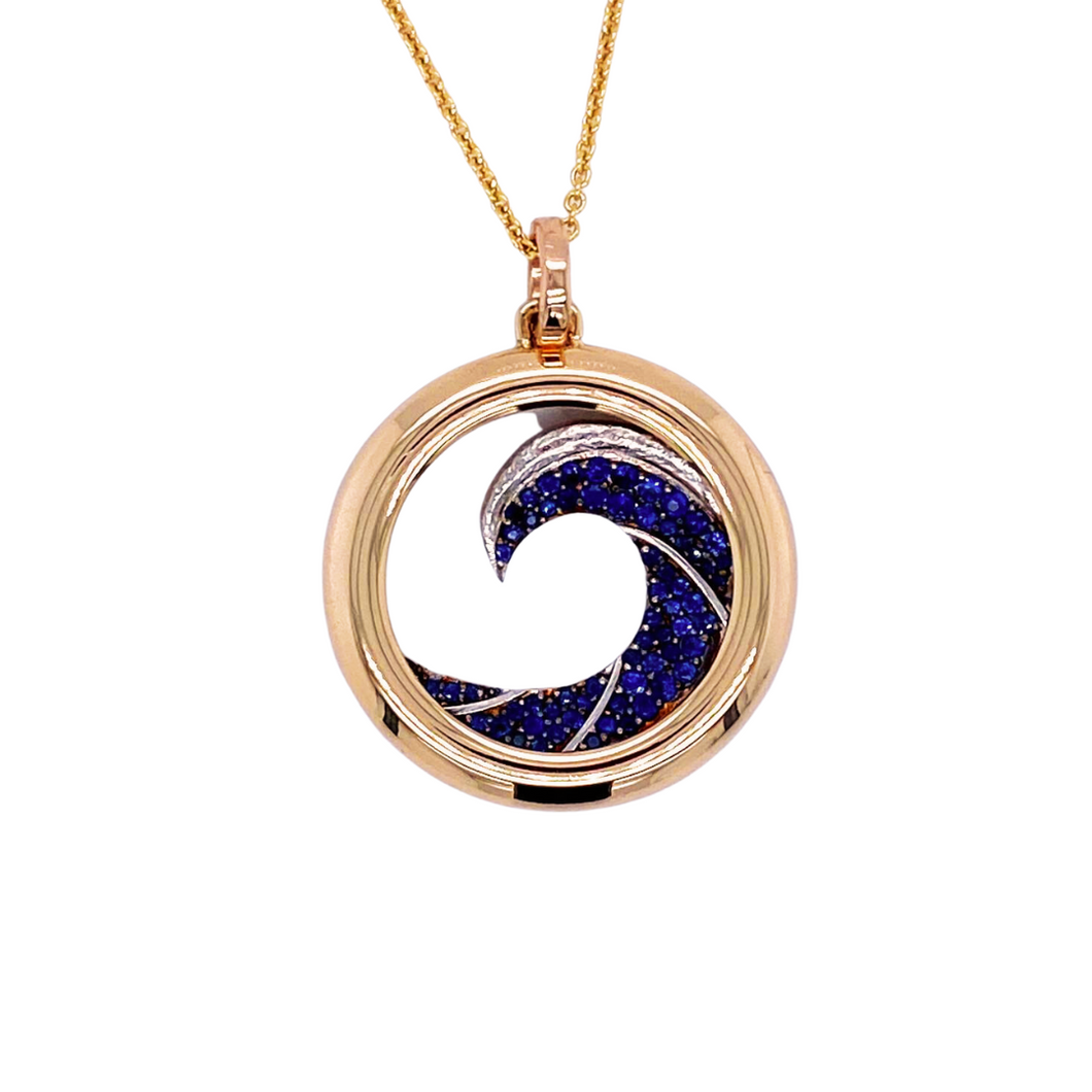 Sapphire Wave Pendant