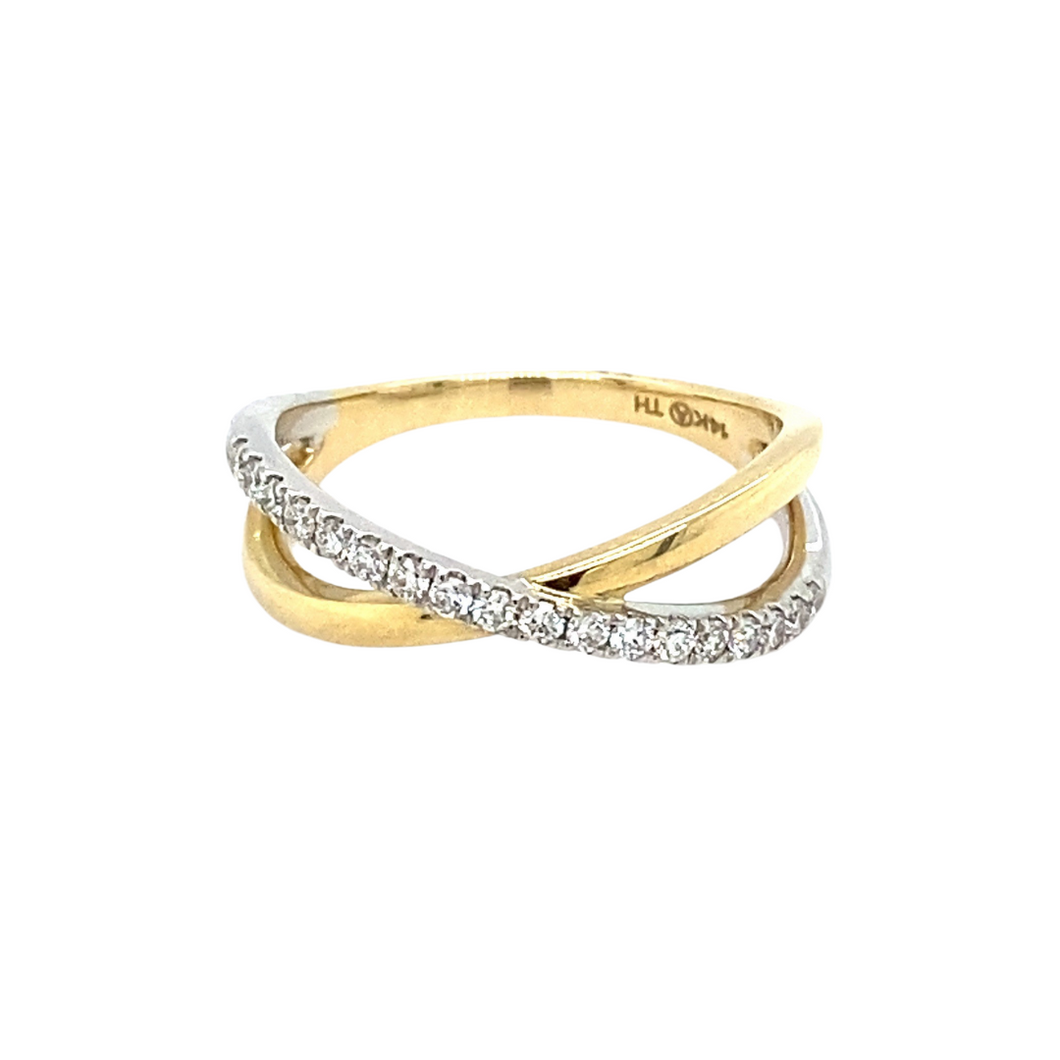 Diamond Two-Toned Criss-Cross Band