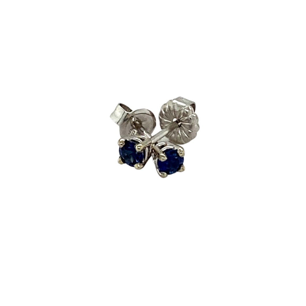 Sapphire Stud Earrings - Round
