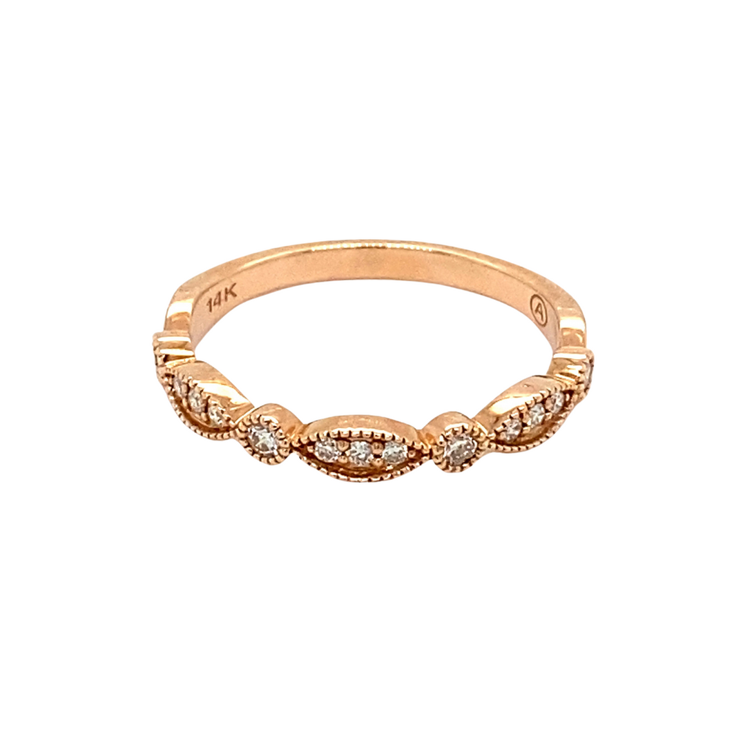 Wedding Band in Rose Gold with Diamonds