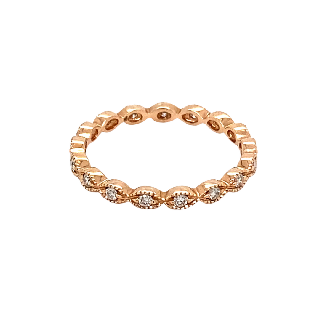 Wedding Band in Rose Gold with Diamonds - Eternity style