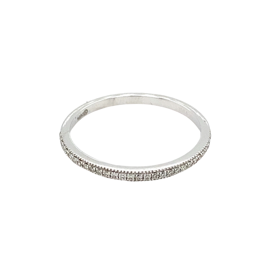 Wedding Band in White Gold and Diamonds