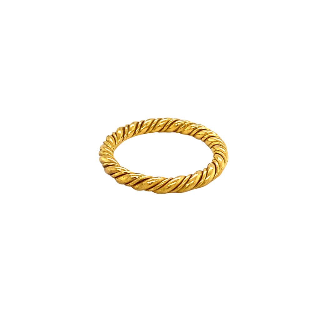 Wedding Band in Twisted 22K Yellow Gold