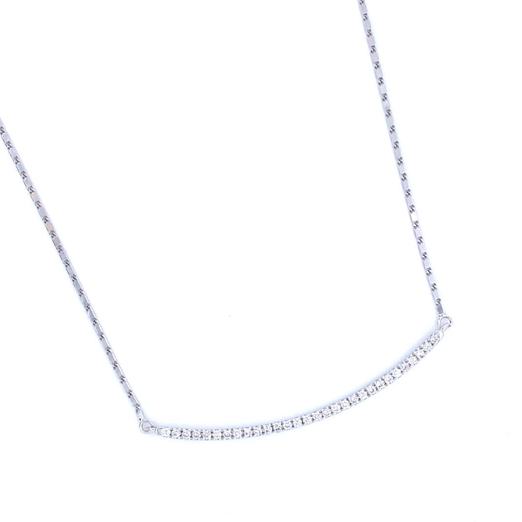 Diamond Curve Bar Necklace