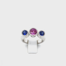 Load and play video in Gallery viewer, Sapphire Ring in White Gold

