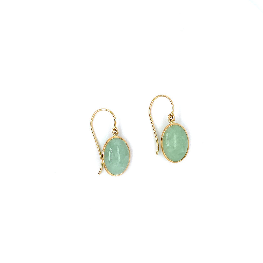 Jadeite Cabochon Dangle Earrings - SOLD