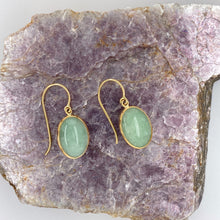 Load image into Gallery viewer, Jadeite Cabochon Dangle Earrings - SOLD
