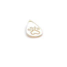 Load image into Gallery viewer, Paw Print Teardrop Shaped Yellow Gold Charm
