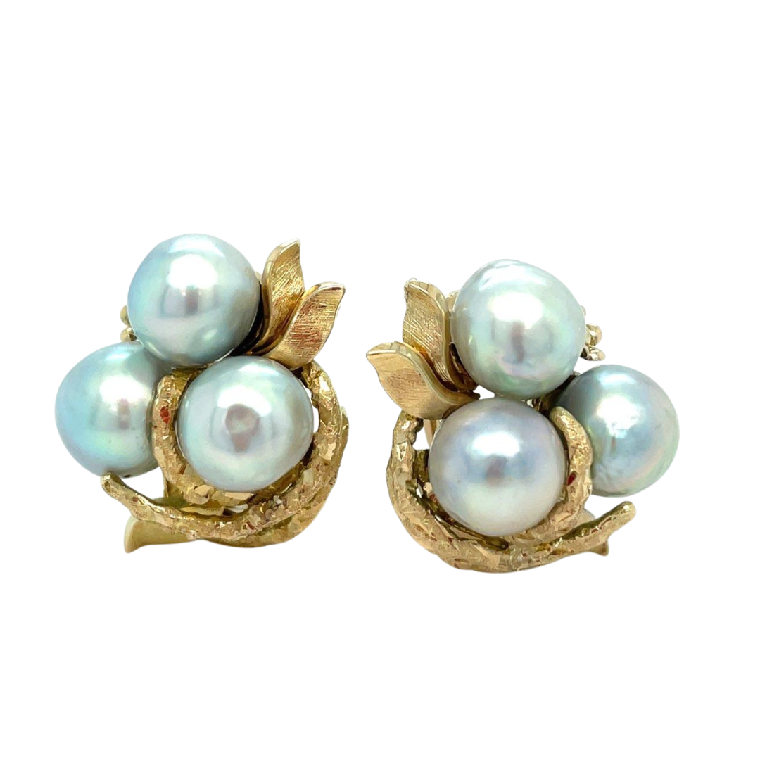 Pearl Cluster Statement Stud Earrings By Jasper & Opal |  notonthehighstreet.com
