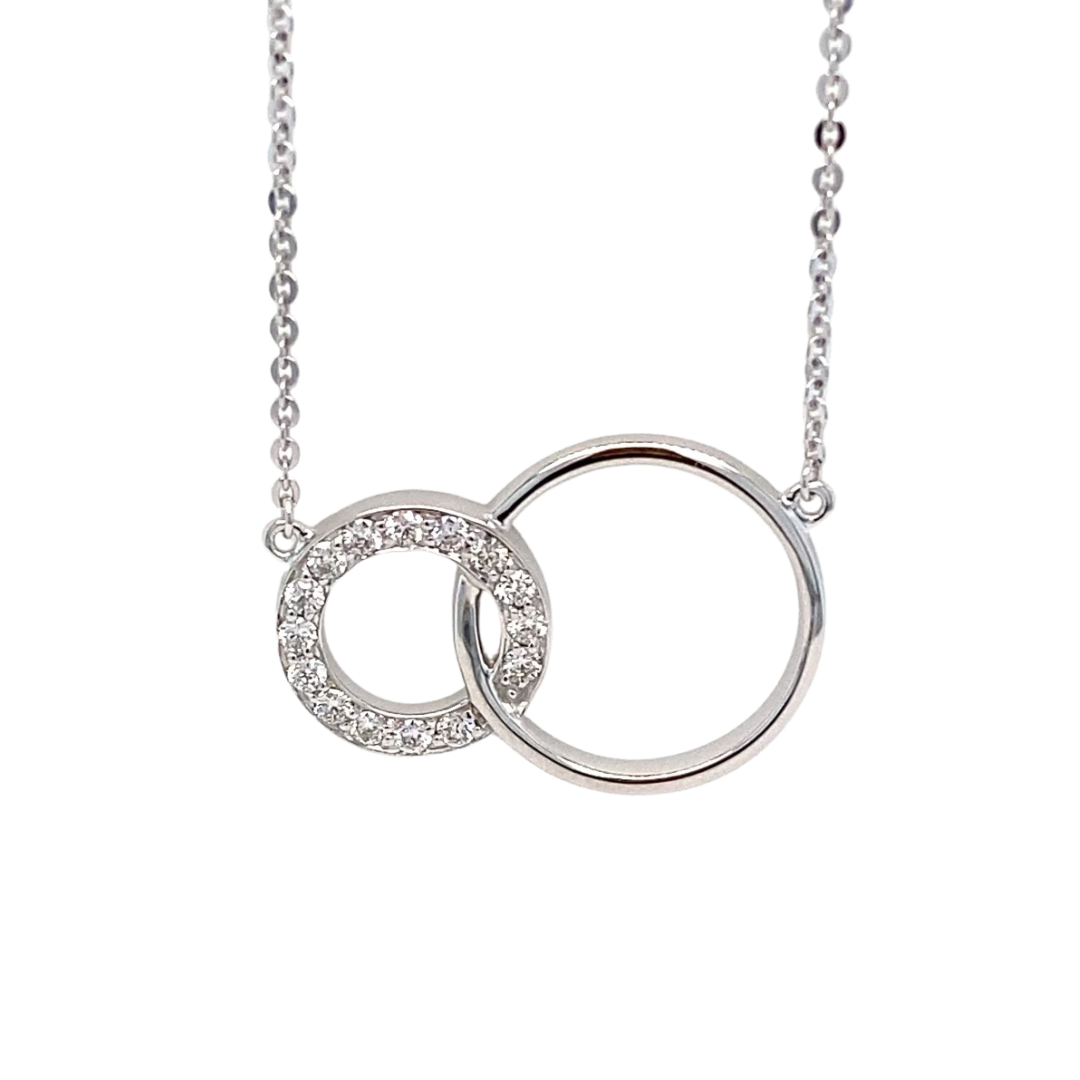 Double circle necklace white 2025 gold