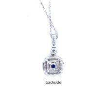 Load image into Gallery viewer, Sapphire and Diamond Halo Pendant
