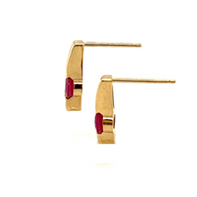 Load image into Gallery viewer, Ruby Bar Earrings
